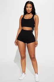 SET DEPORTIVO CORTO TOP/ SHORT AM-414 NEGRO