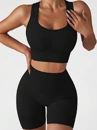 SET DEPORTIVO CORTO TOP/ SHORT AM-414 NEGRO